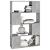 Bibliotecă/Separator cameră, gri beton, 80x24x124,5 cm, PAL  GartenMobel Dekor