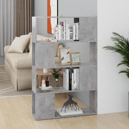 Bibliotecă/Separator cameră, gri beton, 80x24x124,5 cm, PAL  GartenMobel Dekor