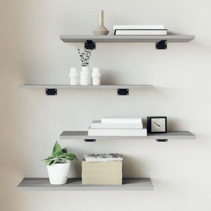 Rafturi de perete, 4 buc., gri sonoma, 60x20x1,5 cm, lemn GartenMobel Dekor