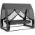 Balansoar gradina, 3 locuri, cu plasa insecte, gri inchis, 240x140x197 cm, functie pat, max 300 kg, Monte Carlo GartenVIP DiyLine