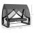 Balansoar gradina, 3 locuri, cu plasa insecte, gri inchis, 240x140x197 cm, functie pat, max 300 kg, Monte Carlo GartenVIP DiyLine