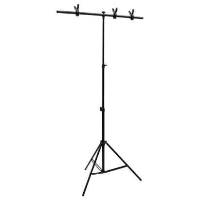 Suport de fundal în formă de T, negru, 91x60x(70-200) cm GartenMobel Dekor