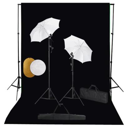 Set studio foto cu lămpi, umbrele, fundal și reflector GartenMobel Dekor