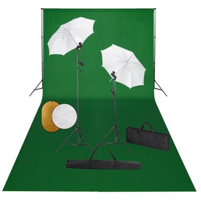 Set studio foto cu lămpi, umbrele, fundal și reflector GartenMobel Dekor