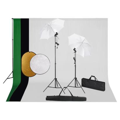 Set studio foto cu lămpi, umbrele, fundal și reflector GartenMobel Dekor