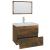 Set de mobilier de baie, stejar fumuriu, lemn prelucrat GartenMobel Dekor