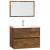 Set mobilier de baie, 2 piese, stejar fumuriu, lemn prelucrat GartenMobel Dekor