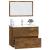 Set mobilier de baie, 2 piese, stejar fumuriu, lemn prelucrat GartenMobel Dekor