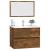 Set mobilier de baie, 2 piese, stejar fumuriu, lemn prelucrat GartenMobel Dekor