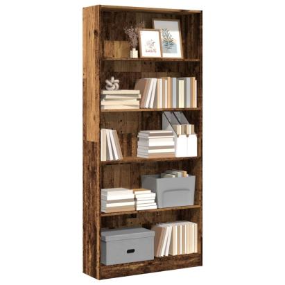 Bibliotecă, lemn vechi, 80x24x176 cm, lemn prelucrat GartenMobel Dekor