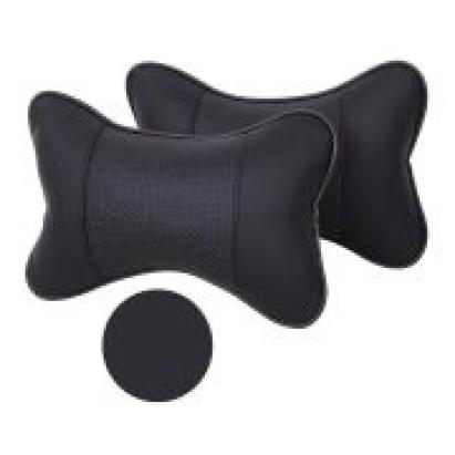 Set 2 buc. perne tetiere auto, pentru sustinere gat din piele ecologica, culoare NEGRU FAVLine Selection