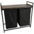 Cos mare de rufe cu doua compartimente, cu raft si blat din lemn, model LOFT, culoare neagra FAVLine Selection
