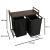 Cos mare de rufe cu doua compartimente, cu raft si blat din lemn, model LOFT, culoare neagra FAVLine Selection
