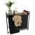 Cos mare de rufe cu doua compartimente, cu raft si blat din lemn, model LOFT, culoare neagra FAVLine Selection