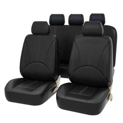 Set 11 huse scaun auto UNIVERSALE din piele ecologica NEGRU AG338E FAVLine Selection