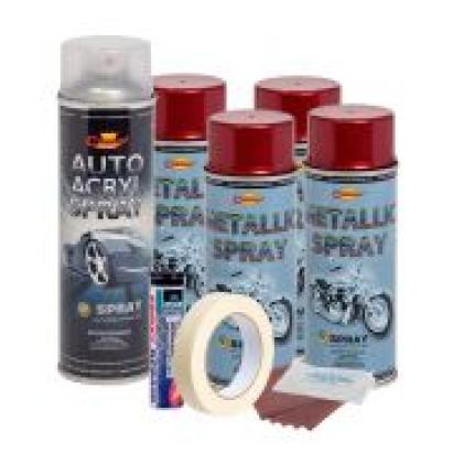 Kit complet reparatie si vopsire jante culoare Rosu Burgundy Metalizat, V4 FAVLine Selection