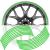 Set 16 inele din autocolant pentru jante culoare Verde Lucios FAVLine Selection