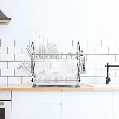 Uscator de vase din otel cu doua niveluri, cu tava din plastic, AVX-AG373 FAVLine Selection