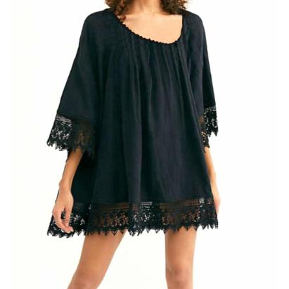 Tunica, Rochie de plaja aerisita, ușoara și delicata, culoare Neagra, dimensiune Universala FAVLine Selection