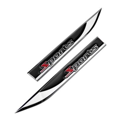 Set 2 embleme auto metalice SPORTS, reliefate 3D, dimensiune 14.6 x 1,8 cm FAVLine Selection