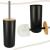 Set Elegant pentru baie format din 6 piese, ABS + lemn, culoare negru/maro FAVLine Selection