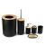 Set Elegant pentru baie format din 6 piese, ABS + lemn, culoare negru/maro FAVLine Selection