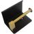 Suport pentru hartie igienica cu raft suplimentar, din otel, culoare neagra cu brat auriu FAVLine Selection