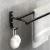 Suport din aluminiu pentru 2 prosoape + 2 cuiere, lungime 60 cm, culoare Neagra FAVLine Selection