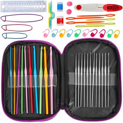 Set 50 piese pentru crosetat in husa din piele ecologica, un cadou perfect pentru pasionații de crosetat sau broderie FAVLine Selection