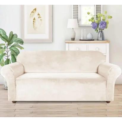 Husa universala pentru canapea standard cu 3 locuri, imitatie catifea, culoare BEJ FAVLine Selection