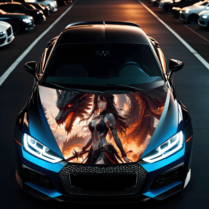 Folie Capota Auto "Hood Art" rezistenta la exterior, marime M (165 x 120cm) - Cod: AVX-CAPOTA-011M FAVLine Selection
