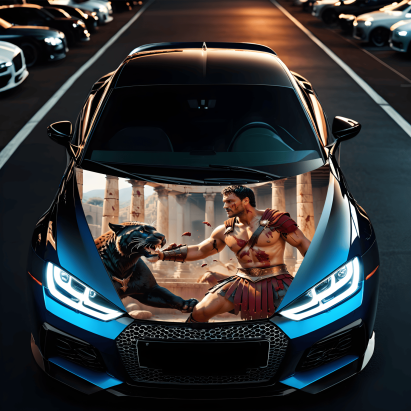 Folie Capota Auto "Hood Art" rezistenta la exterior, marime L (180 x 130cm) - Cod: AVX-CAPOTA-015L FAVLine Selection
