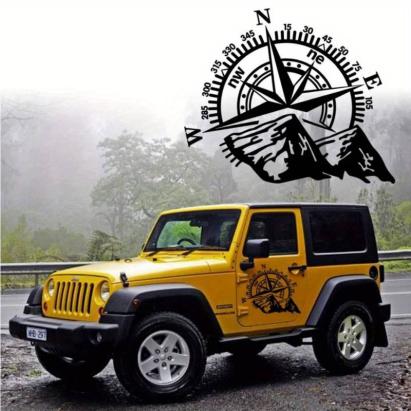 Sticker autoadeziv pentru vehicule Off Road, model "Kompass", dimensiune 44 x 55 cm, culoare Neagra FAVLine Selection