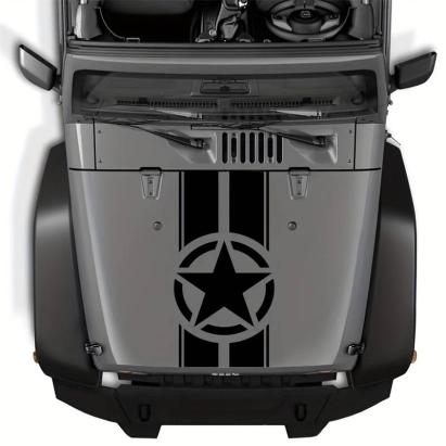 Sticker autoadeziv pentru vehicule Off Road, model "Army Star", dimensiune 90 x 43 cm, culoare Neagra FAVLine Selection
