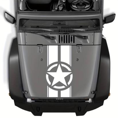 Sticker autoadeziv pentru vehicule Off Road, model "Army Star", dimensiune 90 x 43 cm, culoare Alba FAVLine Selection