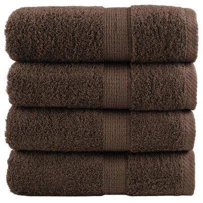 Prosoape mâini premium SOLUND 4 buc maro 30x30cm 600gsm GartenMobel Dekor