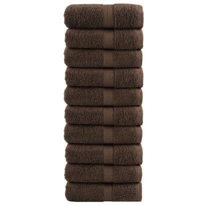 Prosoape oaspeți premium SOLUND, 10 buc. maro 30x50cm 600gsm GartenMobel Dekor