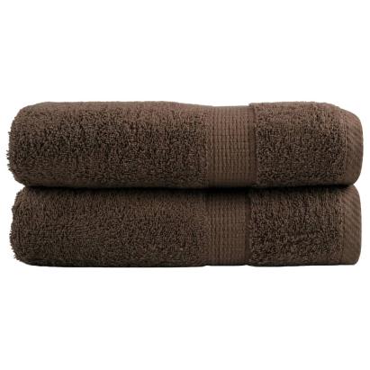 Prosoape de baie premium SOLUND 2 buc maro 100x150cm 600gsm GartenMobel Dekor