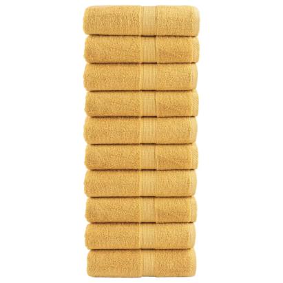 Prosoape oaspeți premium SOLUND, 10 buc. auriu 30x50cm 600gsm GartenMobel Dekor