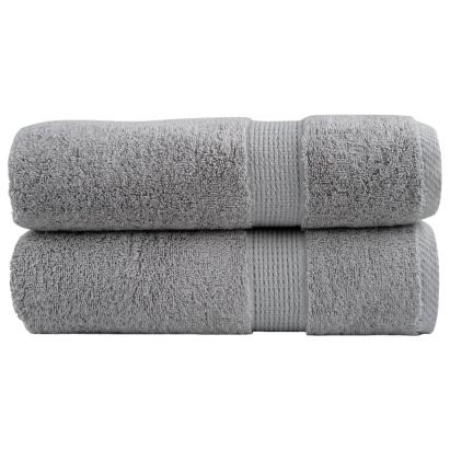 Prosoape de baie premium SOLUND 2 buc gri 100x150cm 600gsm GartenMobel Dekor