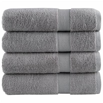 Prosoape de baie premium SOLUND 4 buc gri 100x150cm 600gsm GartenMobel Dekor