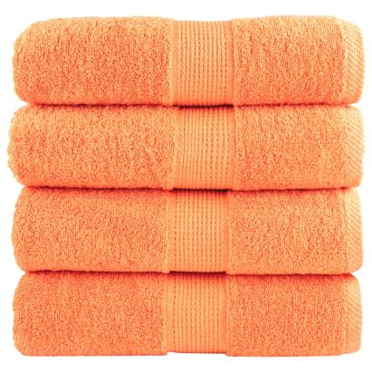 Prosoape mâini premium SOLUND 4 buc portocaliu 30x30cm 600 gsm GartenMobel Dekor