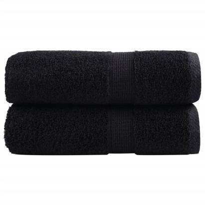 Prosoape oaspeți premium SOLUND 2 buc. negru 30x50 cm 600 gsm GartenMobel Dekor