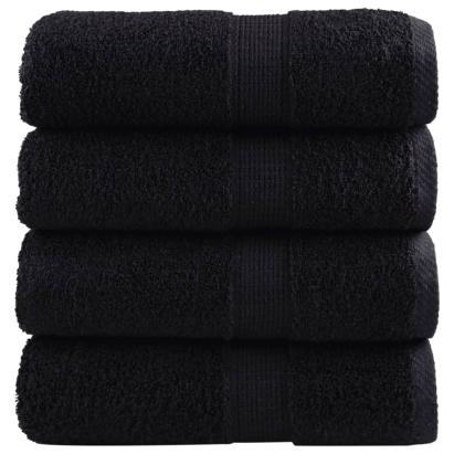 Prosoape oaspeți premium SOLUND 4 buc. negru 30x50 cm 600 gsm GartenMobel Dekor