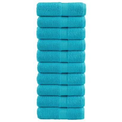 Prosoape mâini premium SOLUND 10 buc turcoaz 30x30cm 600gsm GartenMobel Dekor