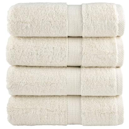 Prosoape mâini premium SOLUND 4 buc crem 30x30 cm 600 gsm GartenMobel Dekor