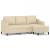Canapea cu 3 locuri cu taburet, crem, 180 cm, material textil GartenMobel Dekor
