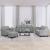 Set de canapele cu perne, 4 piese, gri deschis, textil GartenMobel Dekor