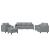 Set de canapele cu perne, 4 piese, gri deschis, textil GartenMobel Dekor