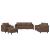 Set de canapele cu perne, 4 piese, maro, textil GartenMobel Dekor